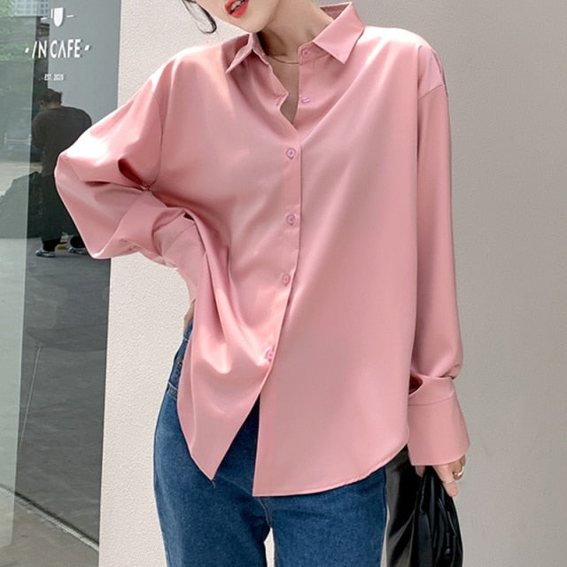 Satin Silk Vintage Office Blouse