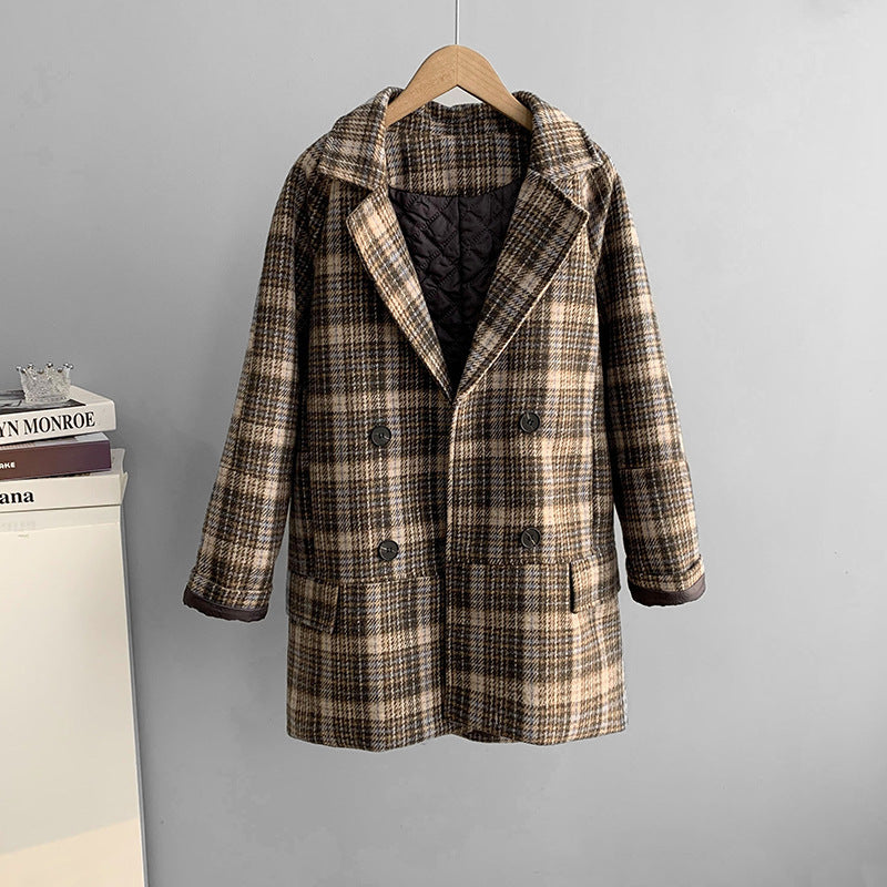 Plaid Business Thicken Warm Wool Coats