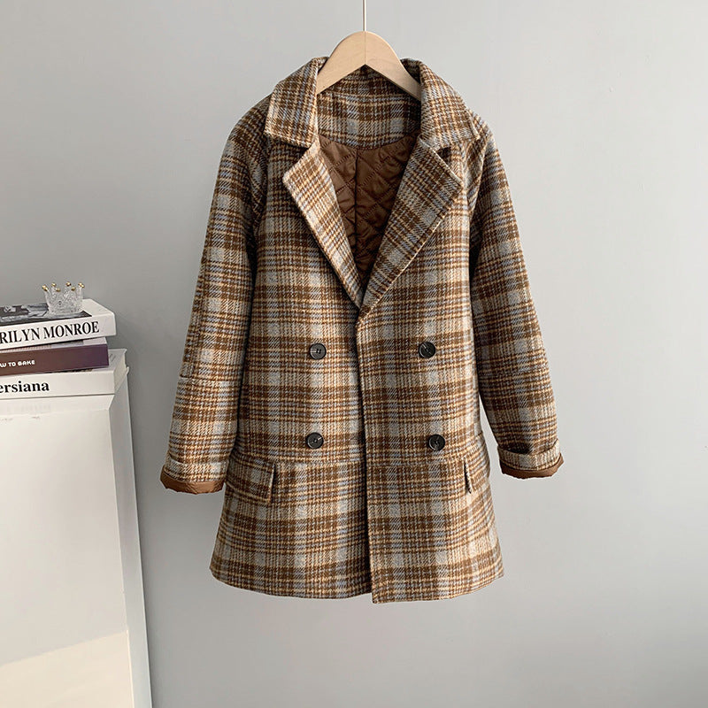 Plaid Business Thicken Warm Wool Coats