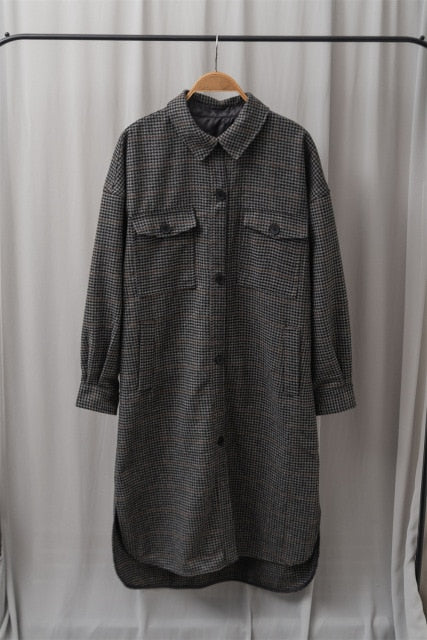 Woolen Single Breasted Slim Pockets Coat