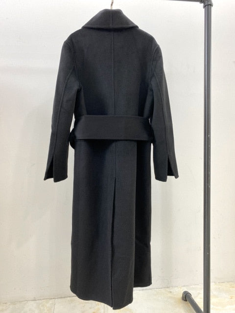 V Neck Woolen Long Sleeve Warm Long Coats