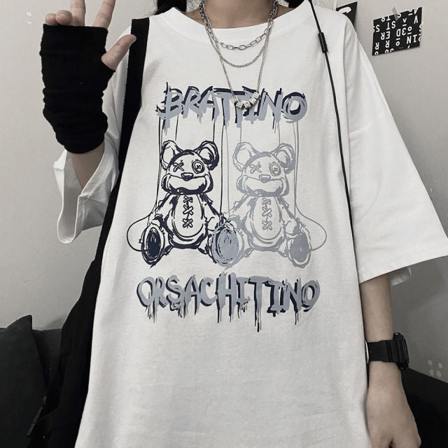 Loose Streetwear gothic Blouses
