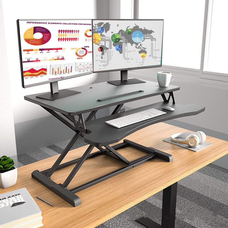 Stand-up lifting worktable, laptop, desktop computer desk, movable desk on the table, folding raised frame