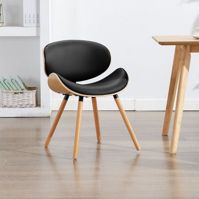 European Style Modern Luxury Leather & Wood Chair