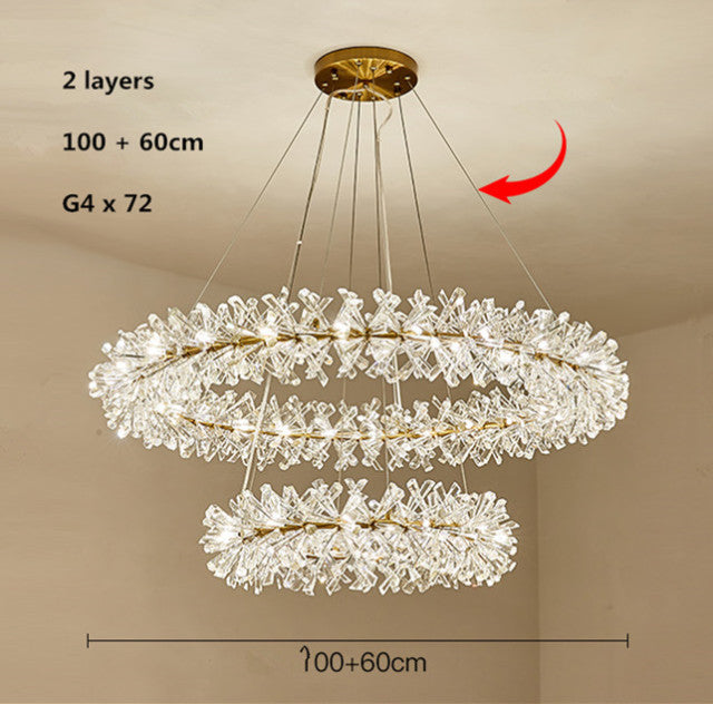 Modern Crystal Flower Chandelier Led