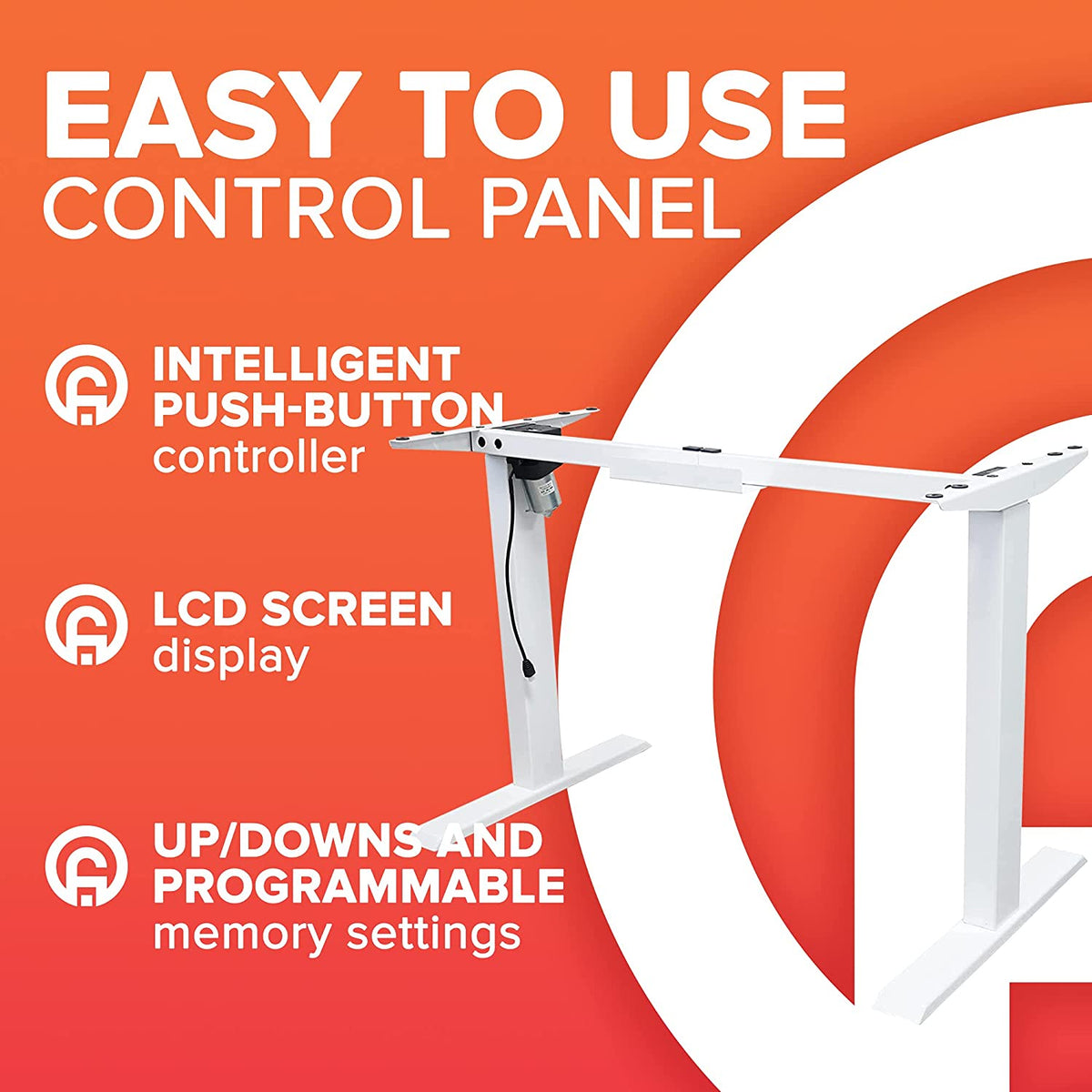 US 48"x24" Electric Height Adjustable Standing Desk Frame with Top Memory Control without Tabletop for Home Office