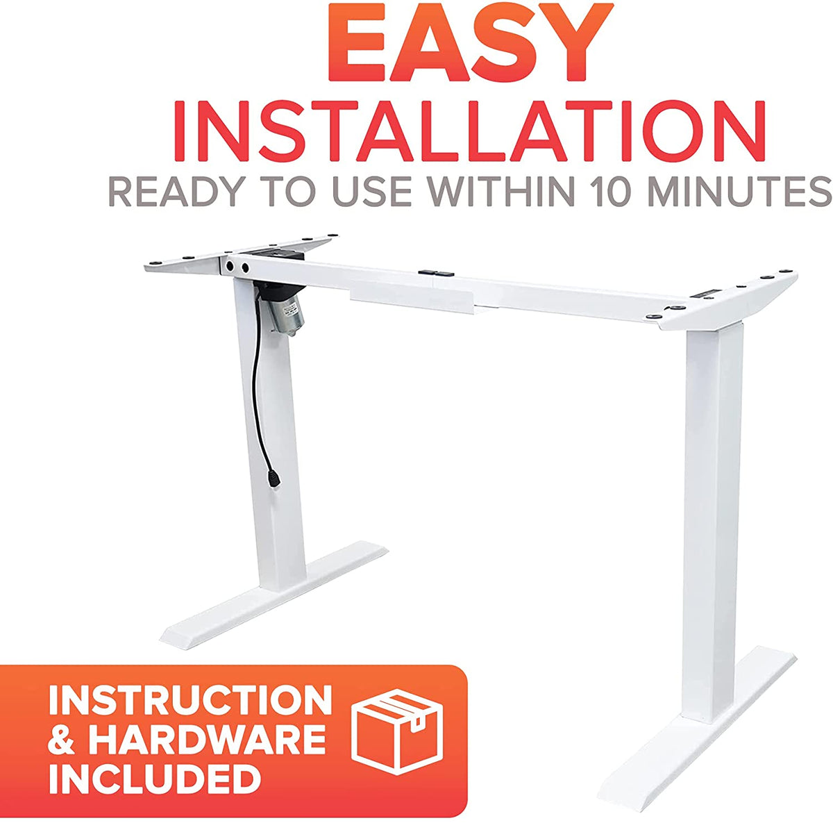 US 48"x24" Electric Height Adjustable Standing Desk Frame with Top Memory Control without Tabletop for Home Office