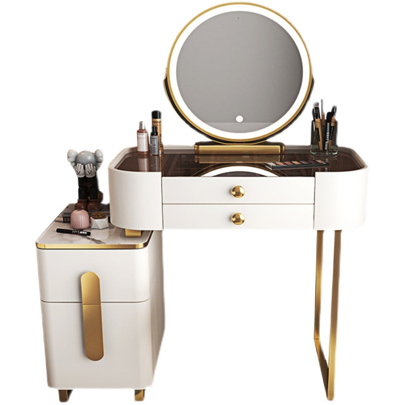 Modern White Luxury Nordic 4 Drawer Vanity With Makeup Storage