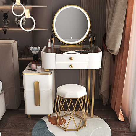Modern White Luxury Nordic 4 Drawer Vanity With Makeup Storage