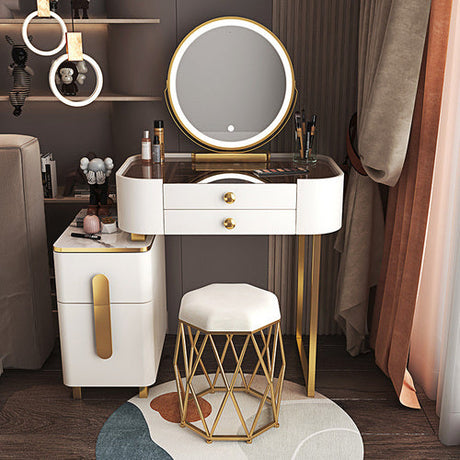 Modern White Luxury Nordic 4 Drawer Vanity With Makeup Storage