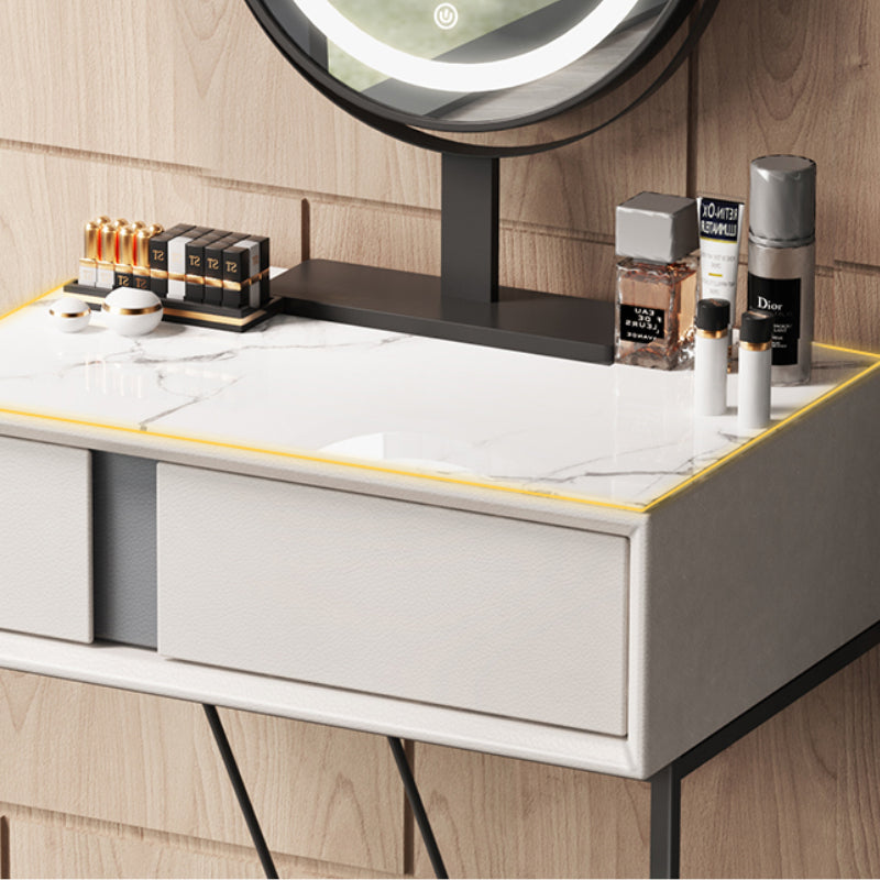 White Modern Nordic Vanity with Mirror