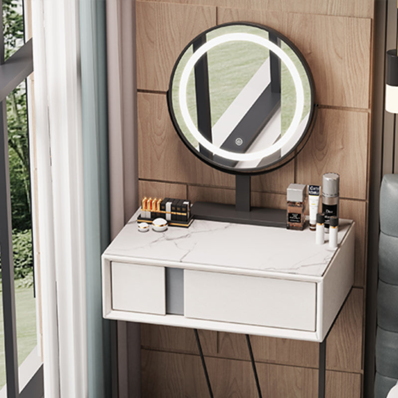 White Modern Nordic Vanity with Mirror