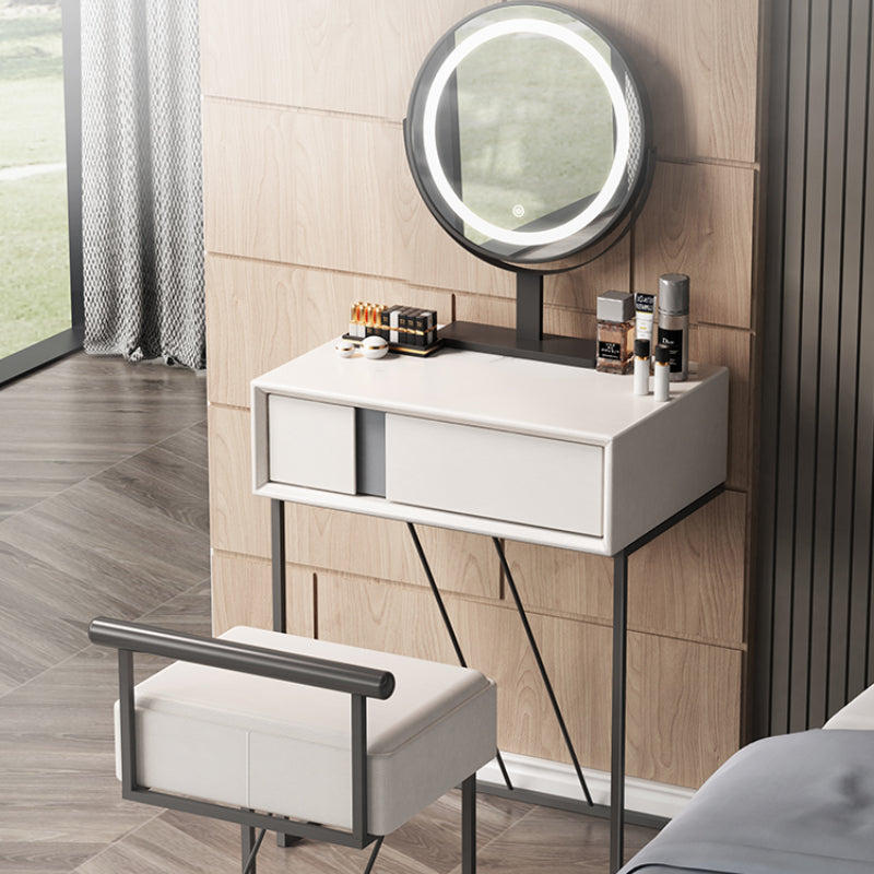 White Modern Nordic Vanity with Mirror