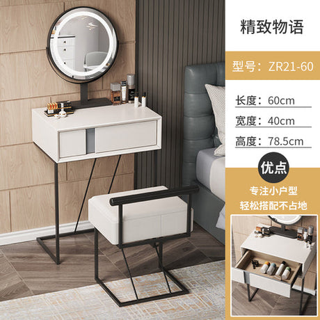 White Modern Nordic Vanity with Mirror