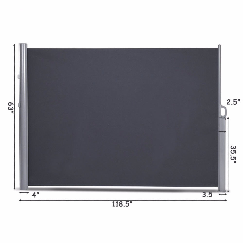 Patio Retractable Folding Side Awning Screen Privacy Divider