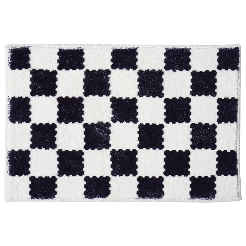 Red Black Blue Check Bath Mat