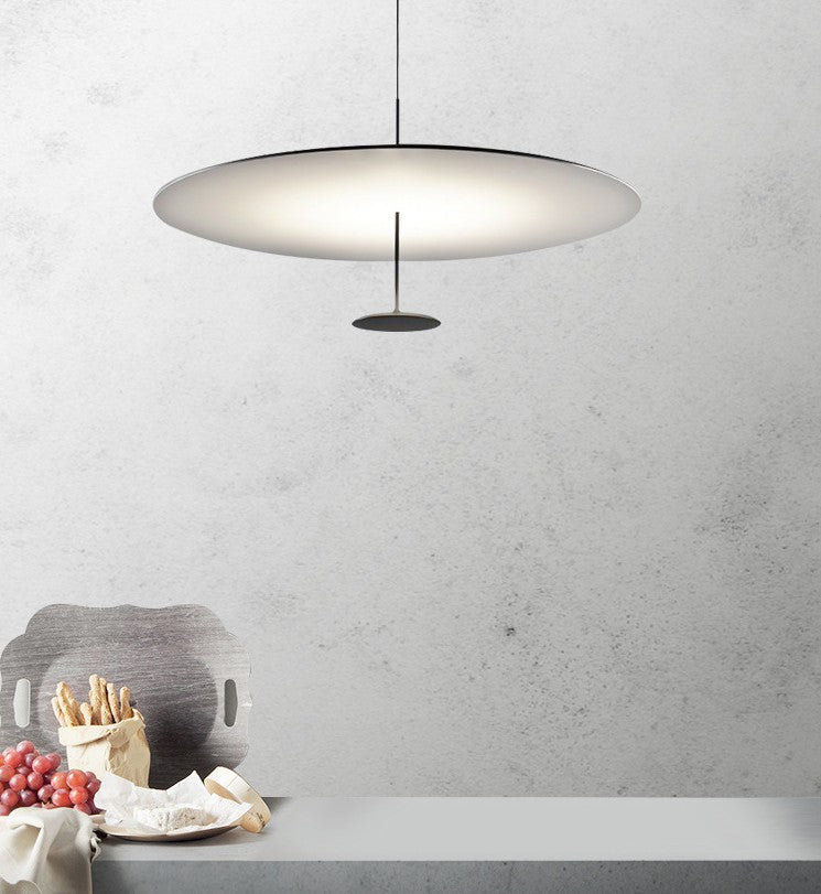 Classic 1-Light Black Disc LED Pendant Light