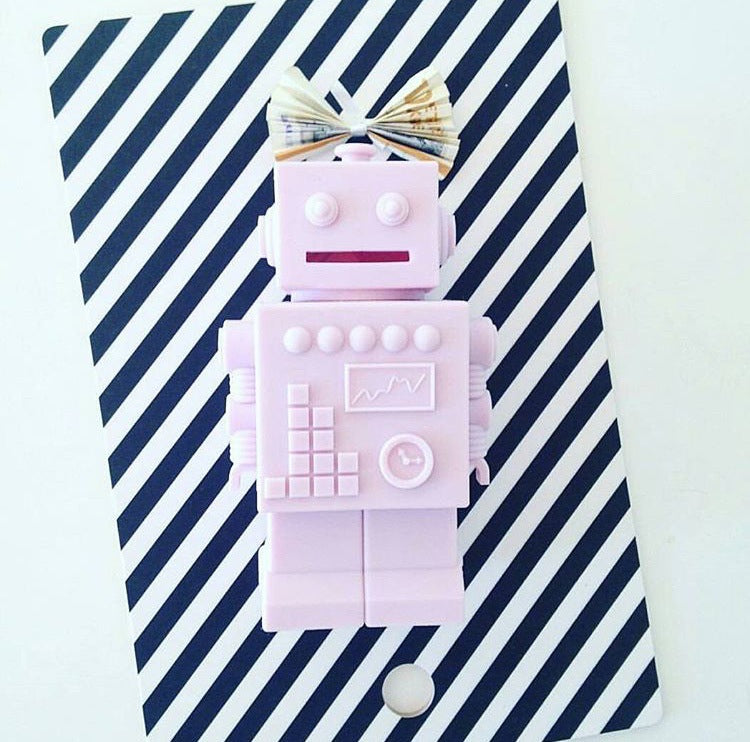 Mr Robert Silicone Robot Money Box Nursery Boy or Girl Gift Kids Decor