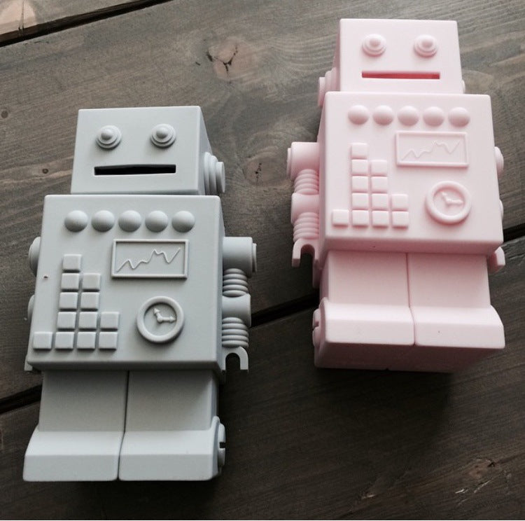 Mr Robert Silicone Robot Money Box Nursery Boy or Girl Gift Kids Decor