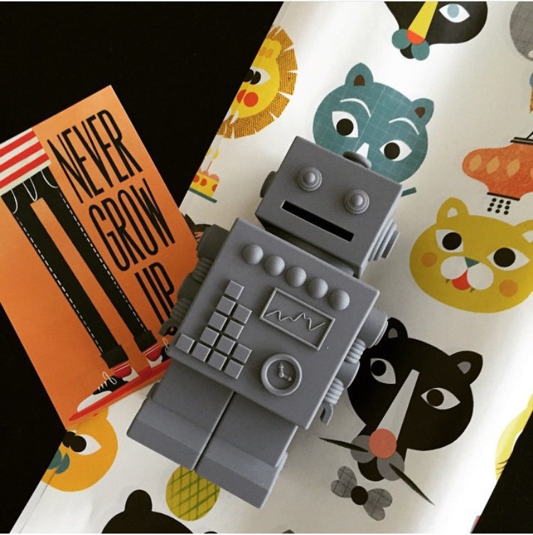 Mr Robert Silicone Robot Money Box Nursery Boy or Girl Gift Kids Decor