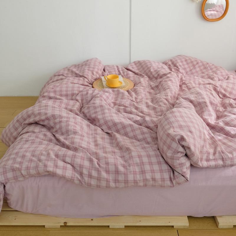 Soft Purple Grid Bedding Set