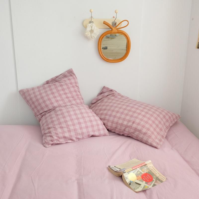 Soft Purple Grid Bedding Set