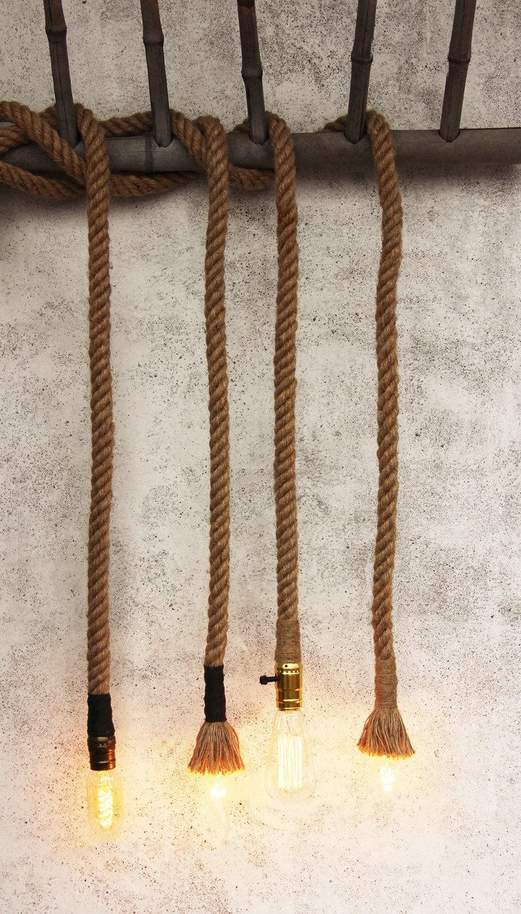 Hemp / Hessian Nautical Rope Pendant Light
