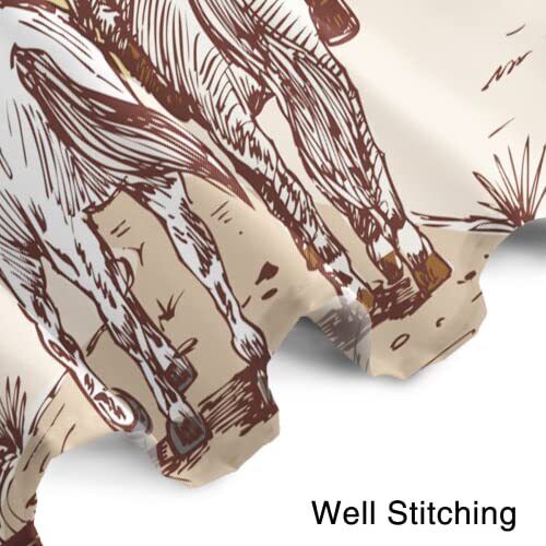 Feblilac GKLEASG Western Shower Curtain Cowboy Beige Country Cactus Machine Washable W...