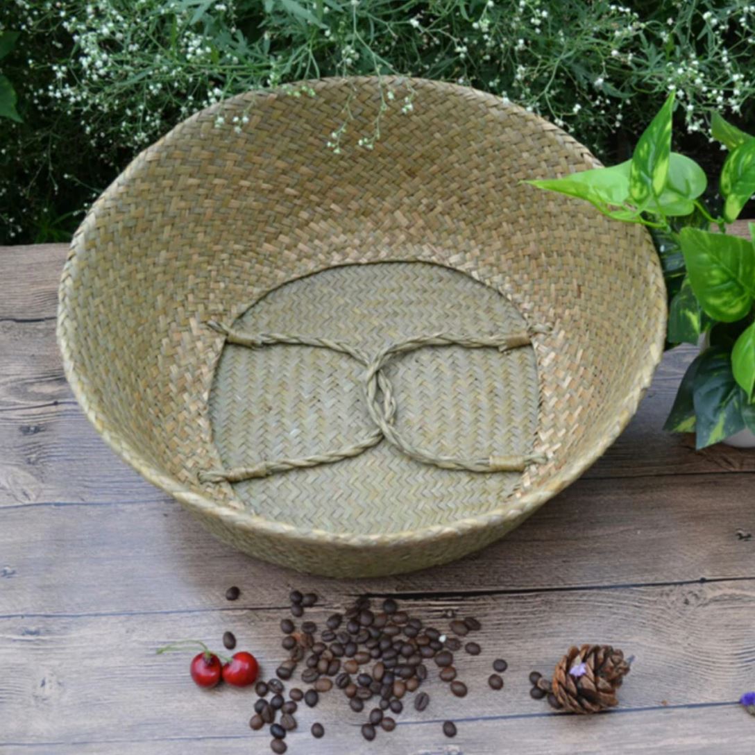 Pampas Foldable Seagrass Basket with Handles