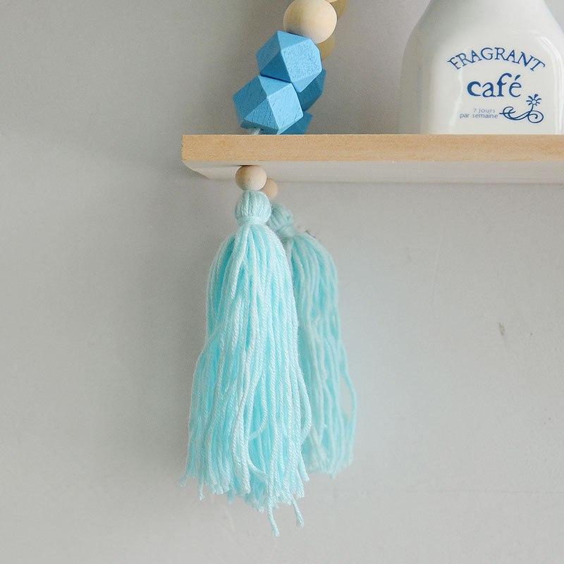 Wooden Decorative Hanging Shelf with Beads for Kids Rooms