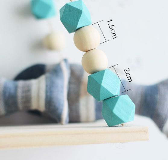 Wooden Decorative Hanging Shelf with Beads for Kids Rooms