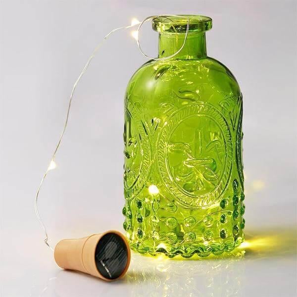 Solar-Powered Copper Wire Light Cork