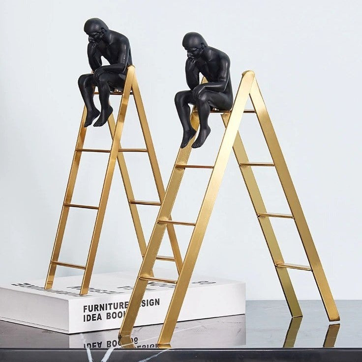 Deep in Thought Thinker on Stairs