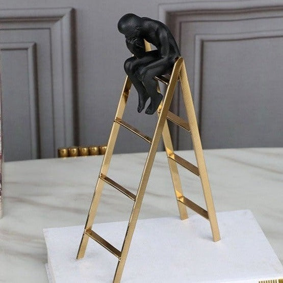 Deep in Thought Thinker on Stairs