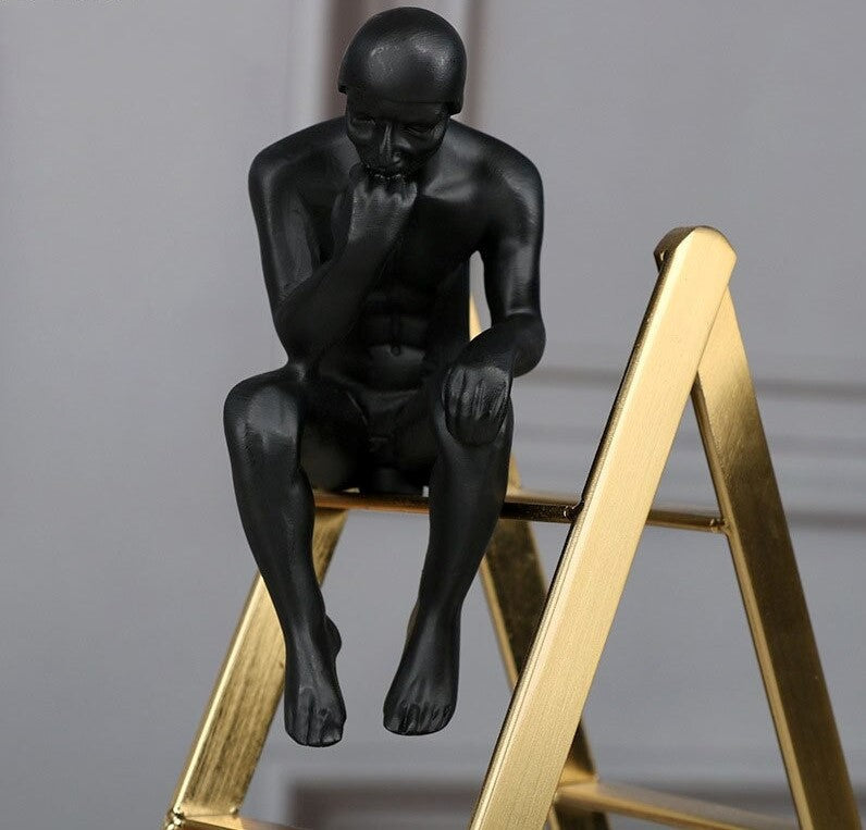 Deep in Thought Thinker on Stairs