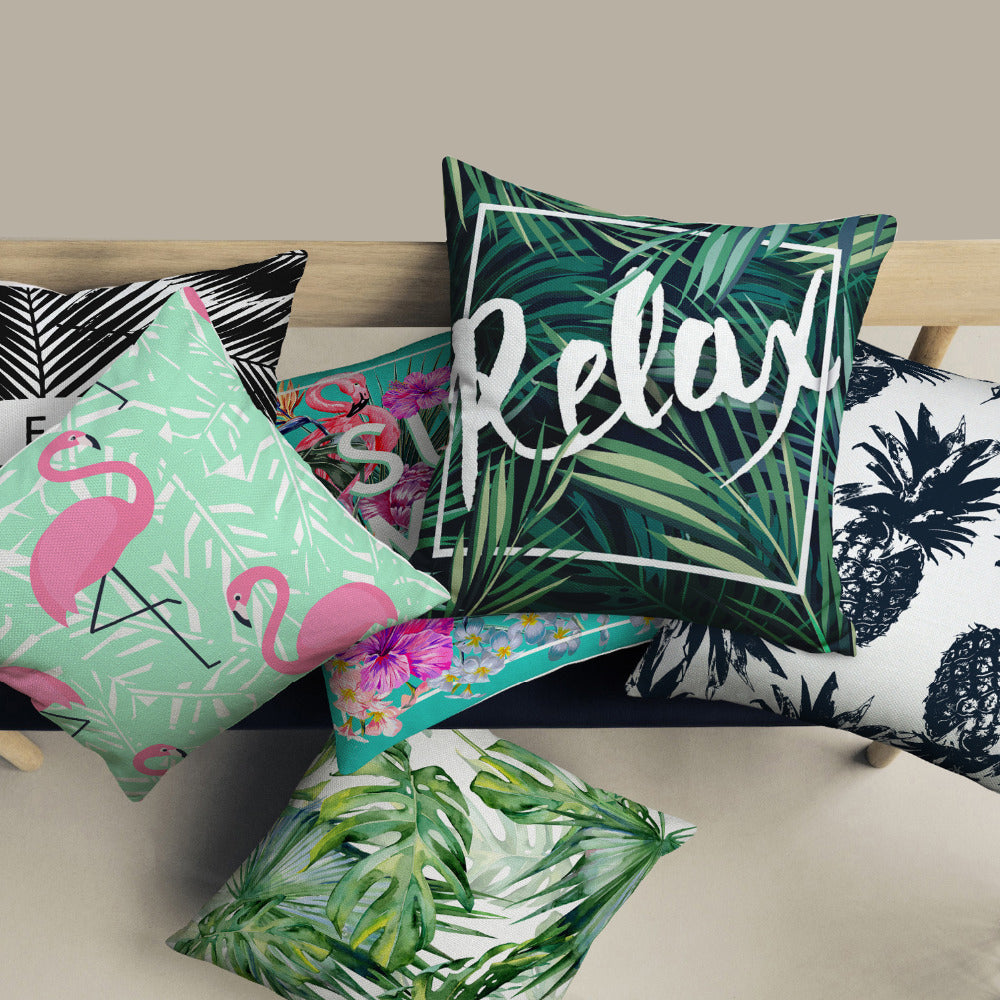 Mix & Match Cushion Covers - Modern Tropical Flamingo, Plants and Floral