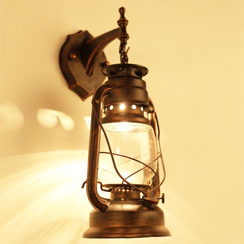 Vintage Lantern Style Mount Wall Lamp