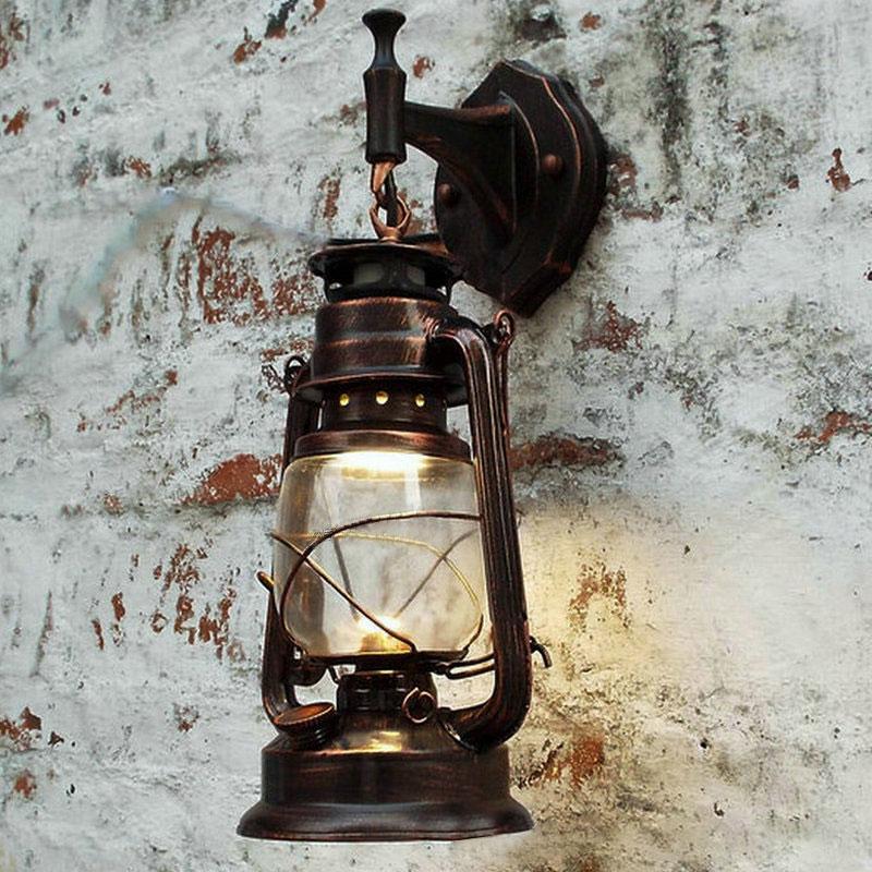 Vintage Lantern Style Mount Wall Lamp