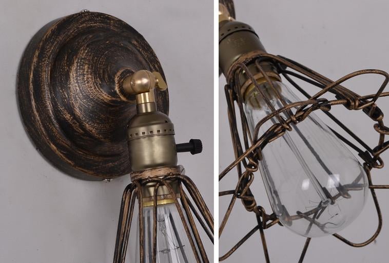 Wire Cage Rustic Industrial Vintage Wall Light
