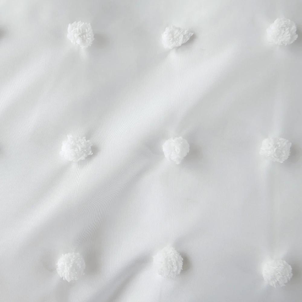 White Pom Pom Bedding Set