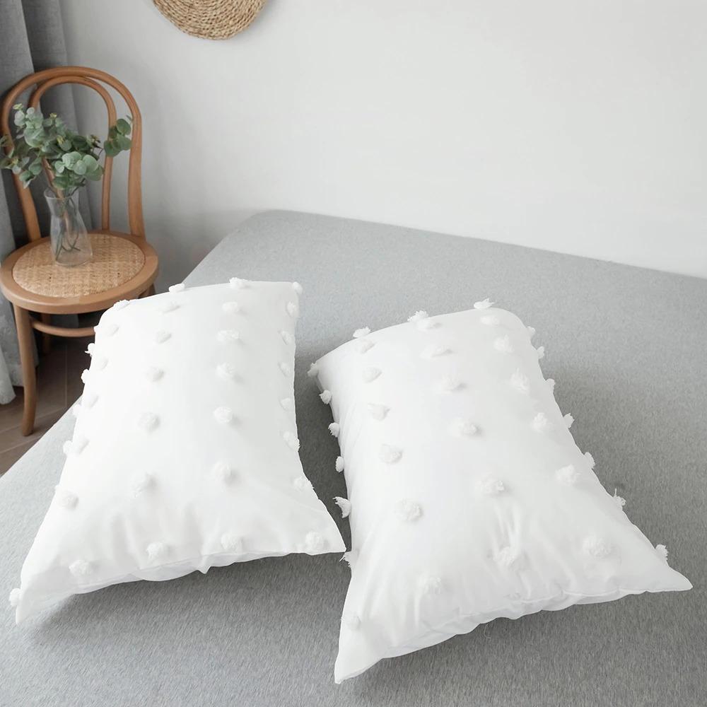 White Pom Pom Bedding Set