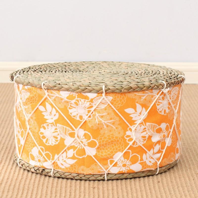 Round Straw Handmade Meditation Stool