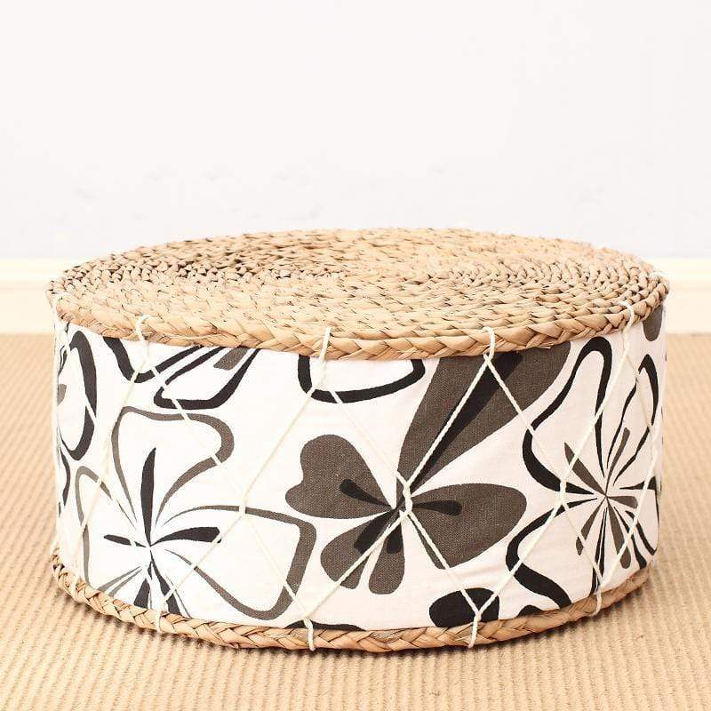 Round Straw Handmade Meditation Stool