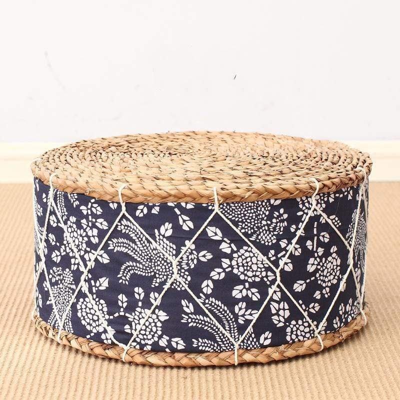 Round Straw Handmade Meditation Stool