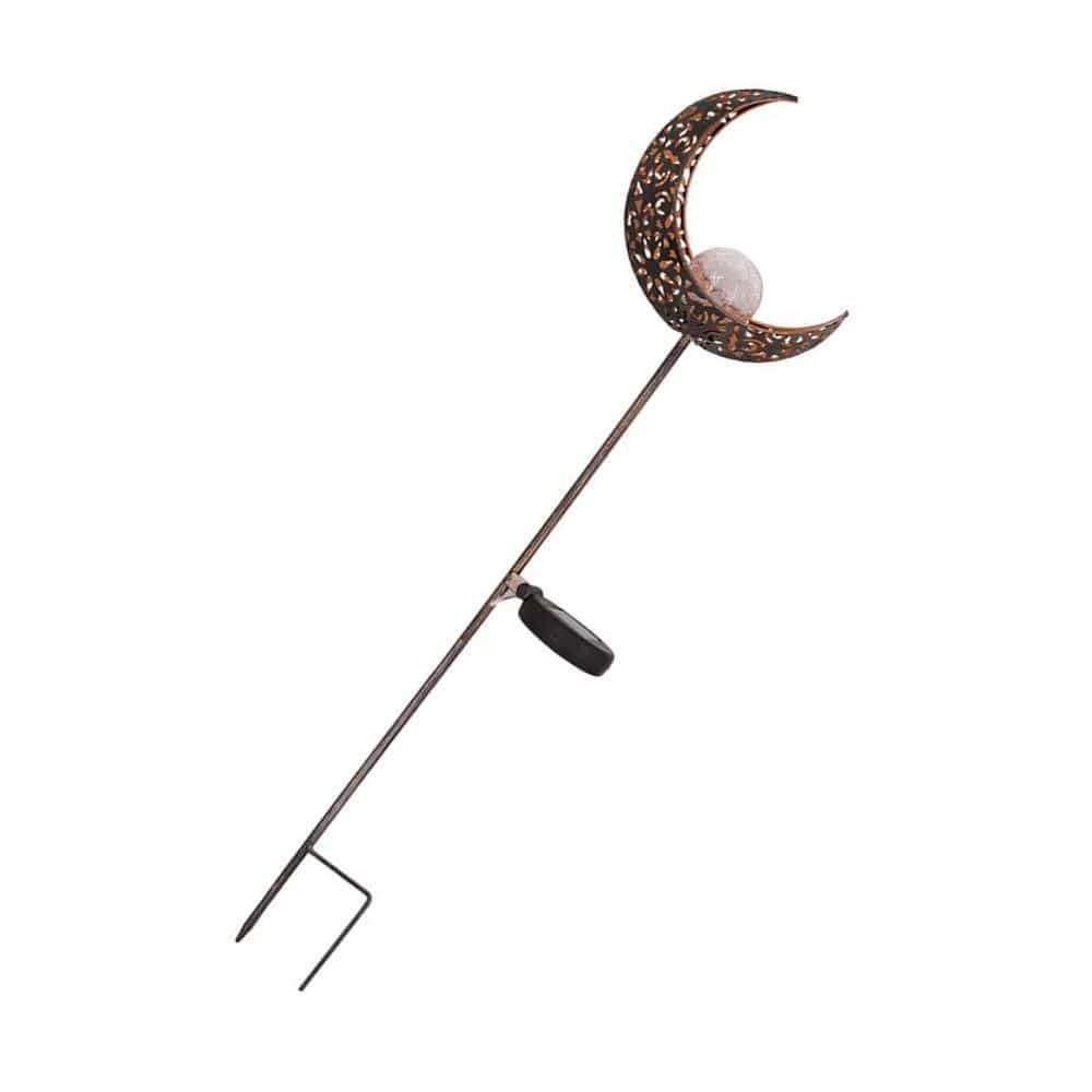 Solar Powered Crescent Moon Garden Light