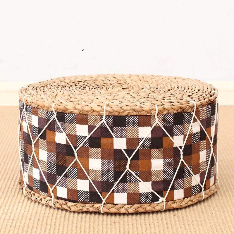 Round Straw Handmade Meditation Stool