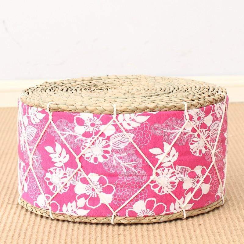 Round Straw Handmade Meditation Stool