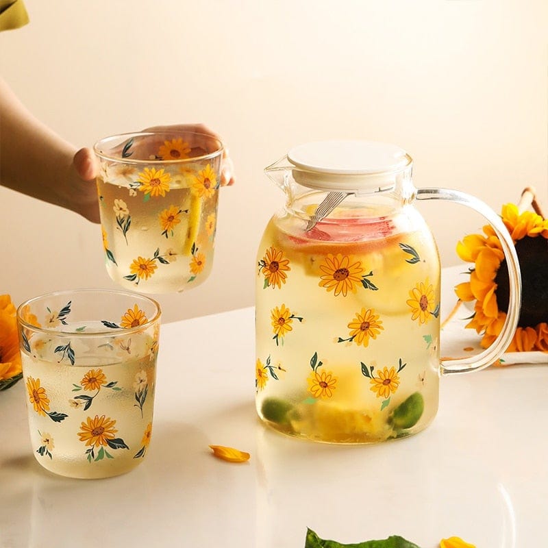 All-Over Sunflower Glass Three Piece Set