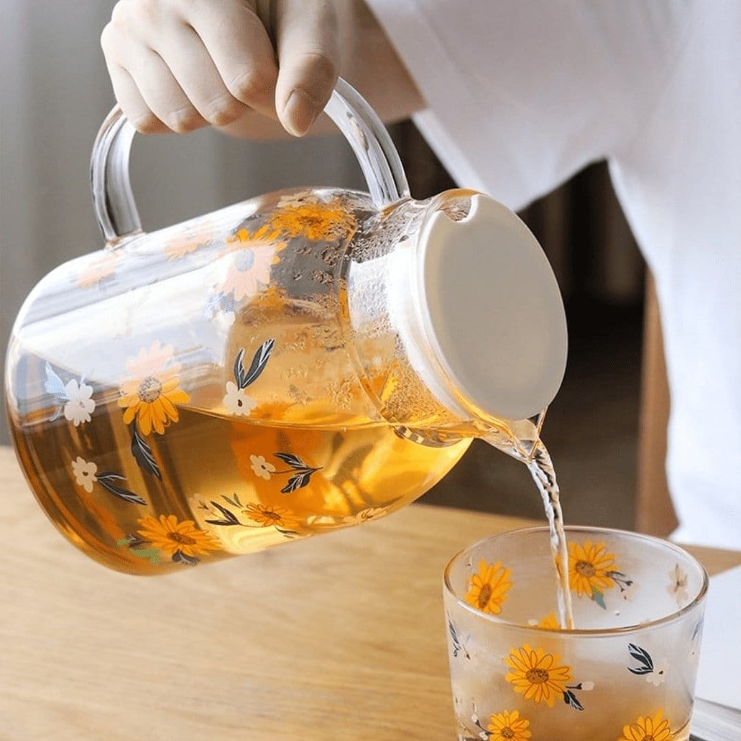 All-Over Sunflower Glass Three Piece Set