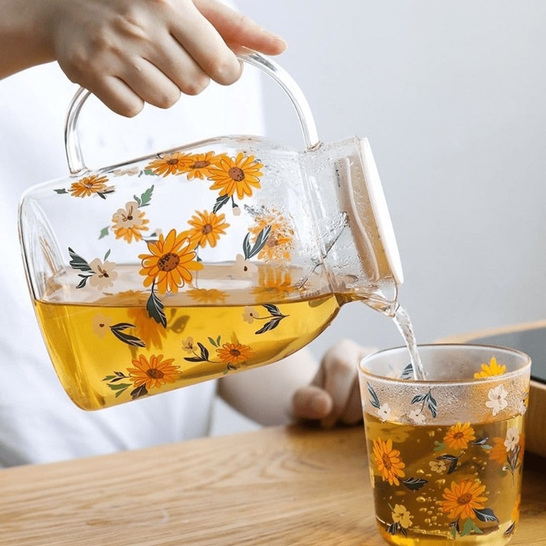 All-Over Sunflower Glass Three Piece Set